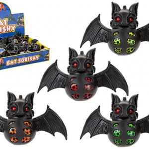 Black Bat Squishy with Neon Bead Toy