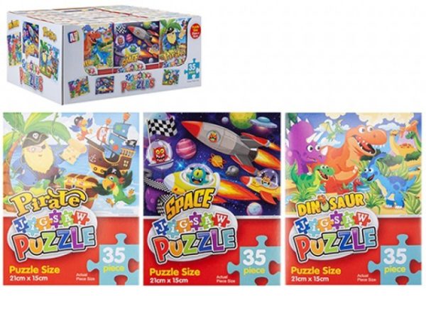 Assorted 35 Piece Puzzle (Dino, Space and Pirate)