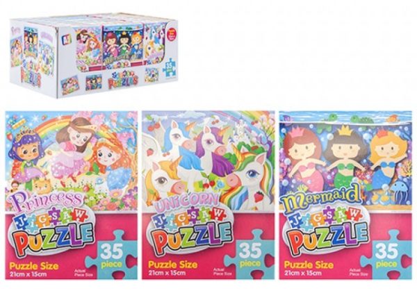 Assorted 35 Piece Puzzle (Mermaid, Unicorn and Princess)