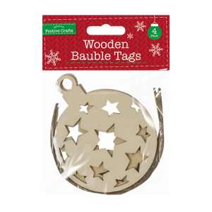 Wooden Baubles Tags (4 Pack)