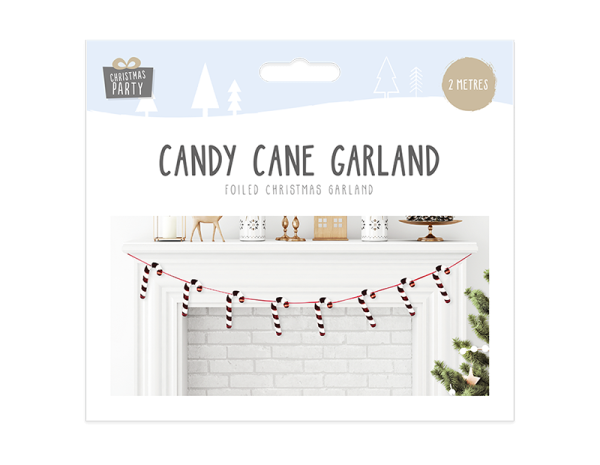 Foiled Candy Cane Garland (2m)