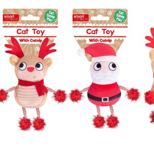 Assorted Plush Pompom Festive Cat Toy With Catnip