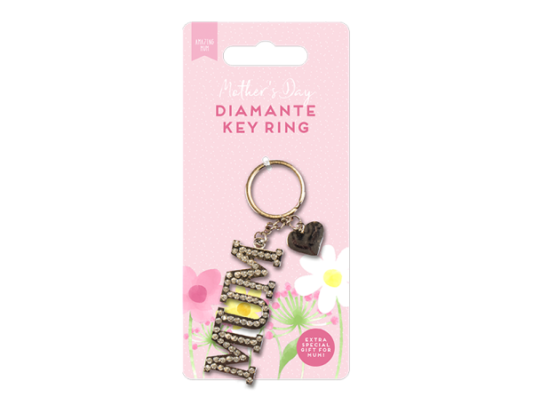 Mum Diamante Keyring