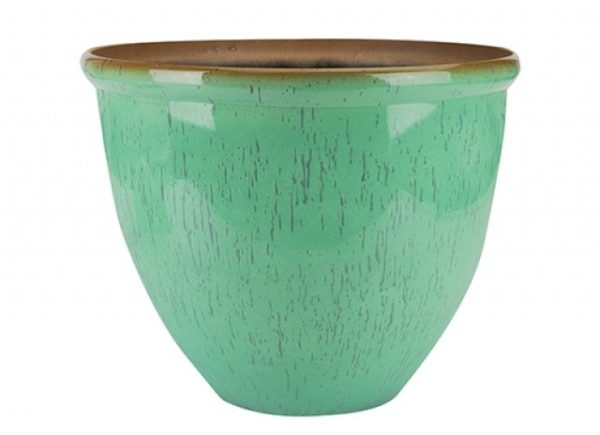 Turquoise Ceramic Look Planter (30cm)