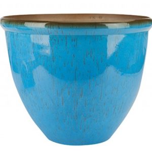 Light Blue Ceramic Look Planter (40cm)