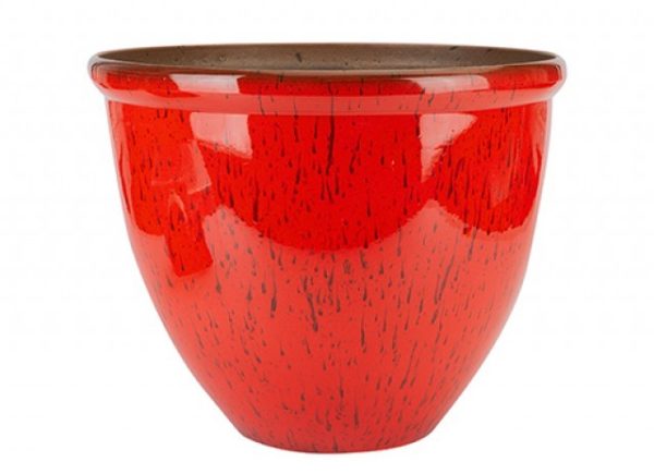 Red Ceramic Look Planter Red (30cm)