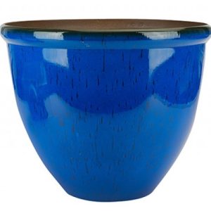 Dark Blue Ceramic Look Planter (30cm)