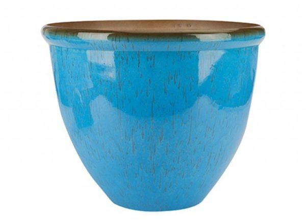 Light Blue Ceramic Look Planter (30cm)
