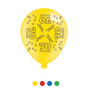 Age 70 Unisex Birthday Latex Balloons x8