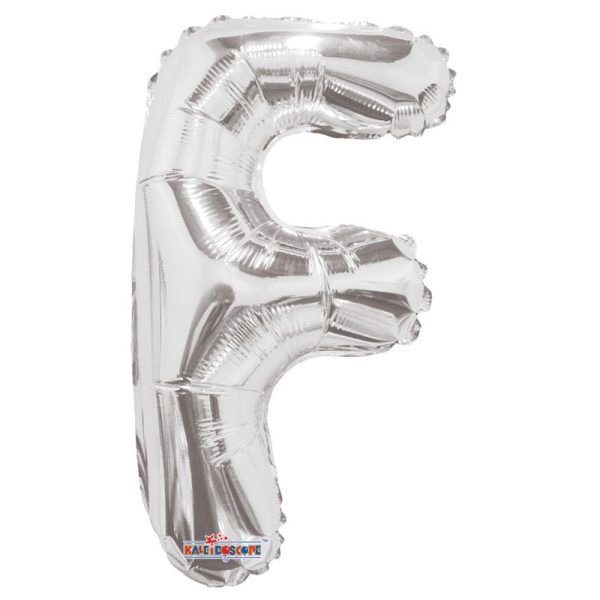 14"" Silver Letter F Balloon
