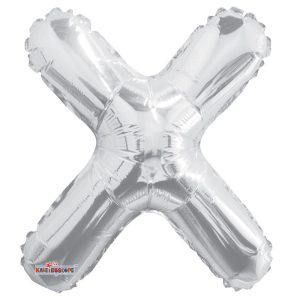14"" Silver Letter X Balloon