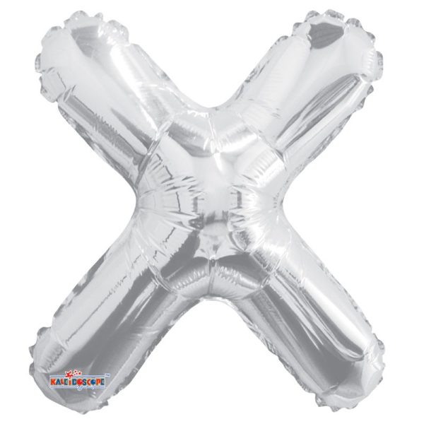14"" Silver Letter X Balloon