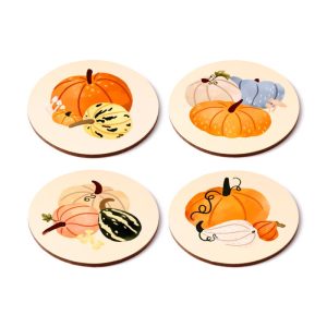 Set of 4 Cork Novelty Coasters - Autumn Harvest